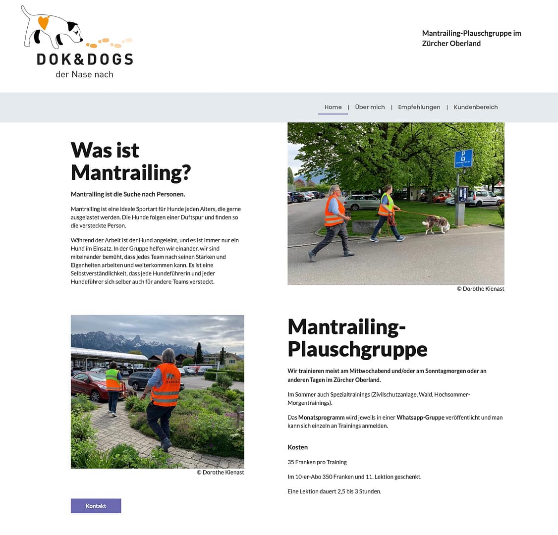 Read more about the article Website für Mantrailing-Kurse